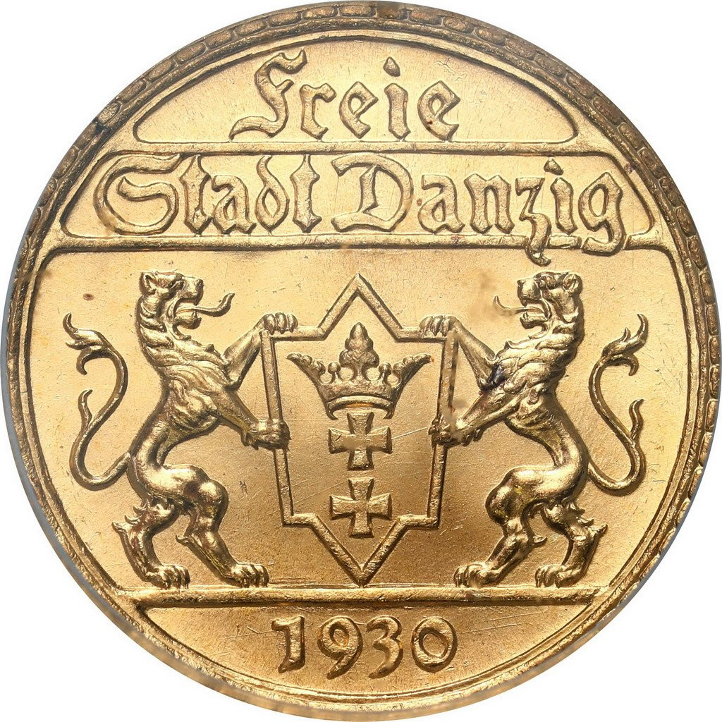 Wolne Miasto Gdańsk 25 guldenów 1930 ICG MS65